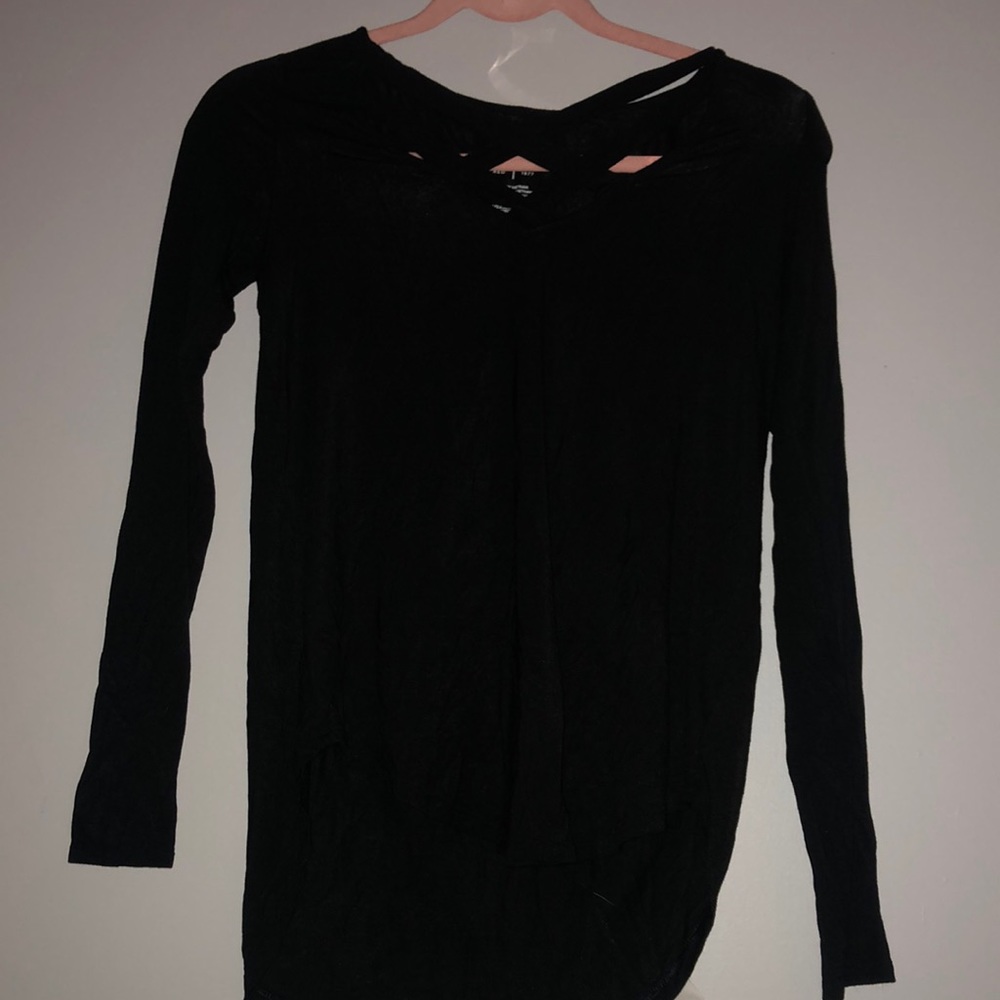 Black long sleeve sleep shirt